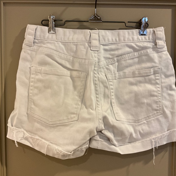 J.Crew Stretch Denim Roll Up Cuffed Jeans Cutoff Shorts White Size 4 - Picture 2 of 13